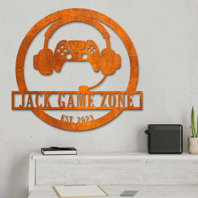 Game Controller Metal Art, Game Room Decor, Custom Metal Game Zone Sign Led Light, Gaming Zone Name Sign, Video Game Art, Birthday Gift For Son