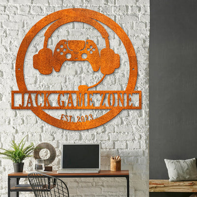 Game Controller Metal Art, Game Room Decor, Custom Metal Game Zone Sign Led Light, Gaming Zone Name Sign, Video Game Art, Birthday Gift For Son