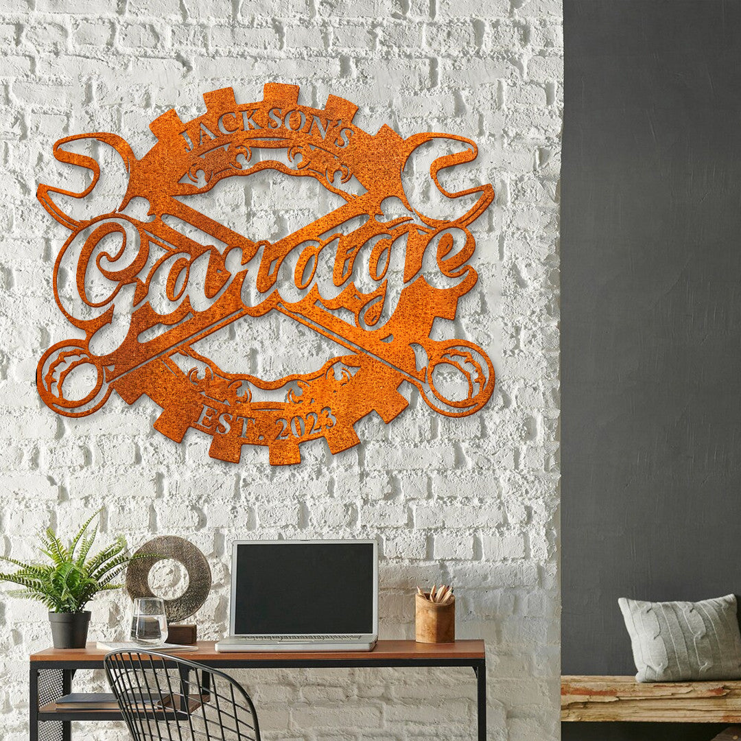 Metal Garage Wall Decor Personalized Garage Sign Led Light, Dad's Garage Decor, Custom Workshop Sign, Gift For Dad Husband Garage Decor