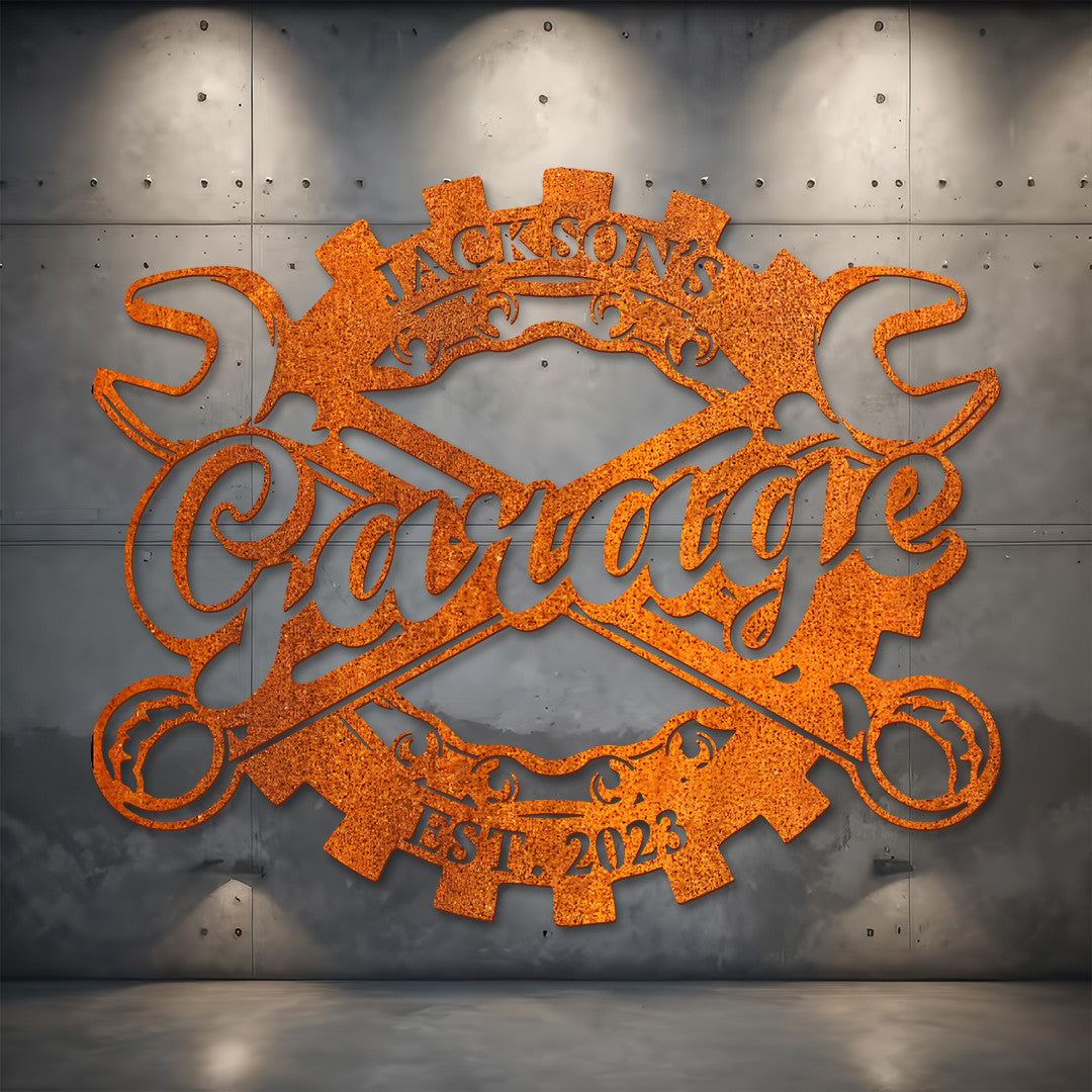 Metal Garage Wall Decor Personalized Garage Sign Led Light, Dad's Garage Decor, Custom Workshop Sign, Gift For Dad Husband Garage Decor