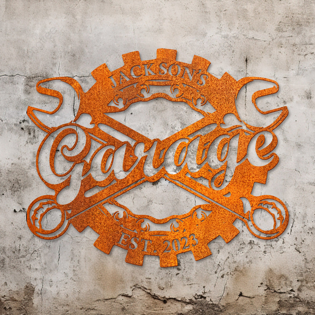 Metal Garage Wall Decor Personalized Garage Sign Led Light, Dad's Garage Decor, Custom Workshop Sign, Gift For Dad Husband Garage Decor