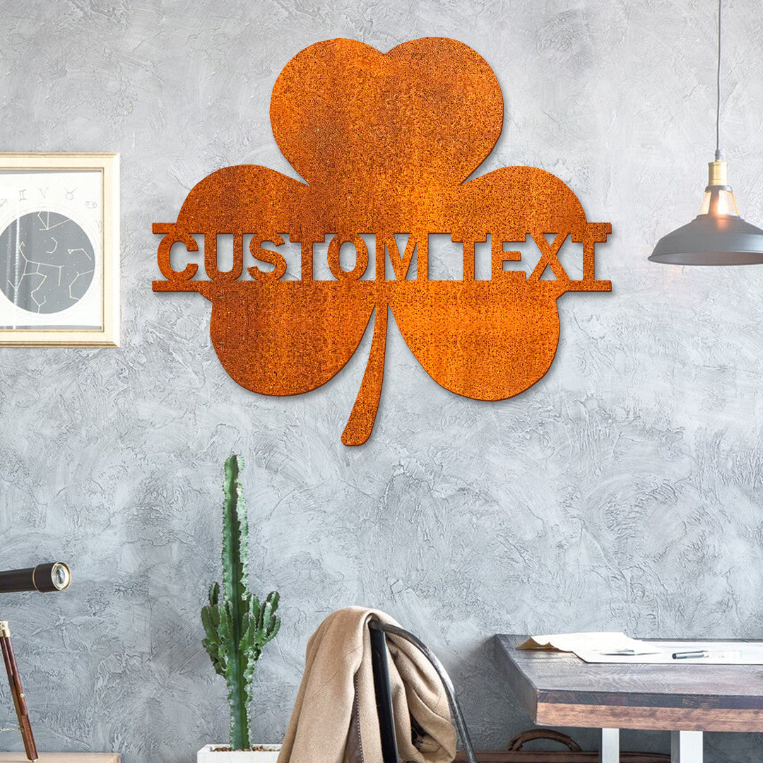 Custom Irish Clover Metal Wall Art Led Personalized Shamrock Name Sign Shamrock Lucky Irish Decor Birthday St Patricks Day Gift Home Decor