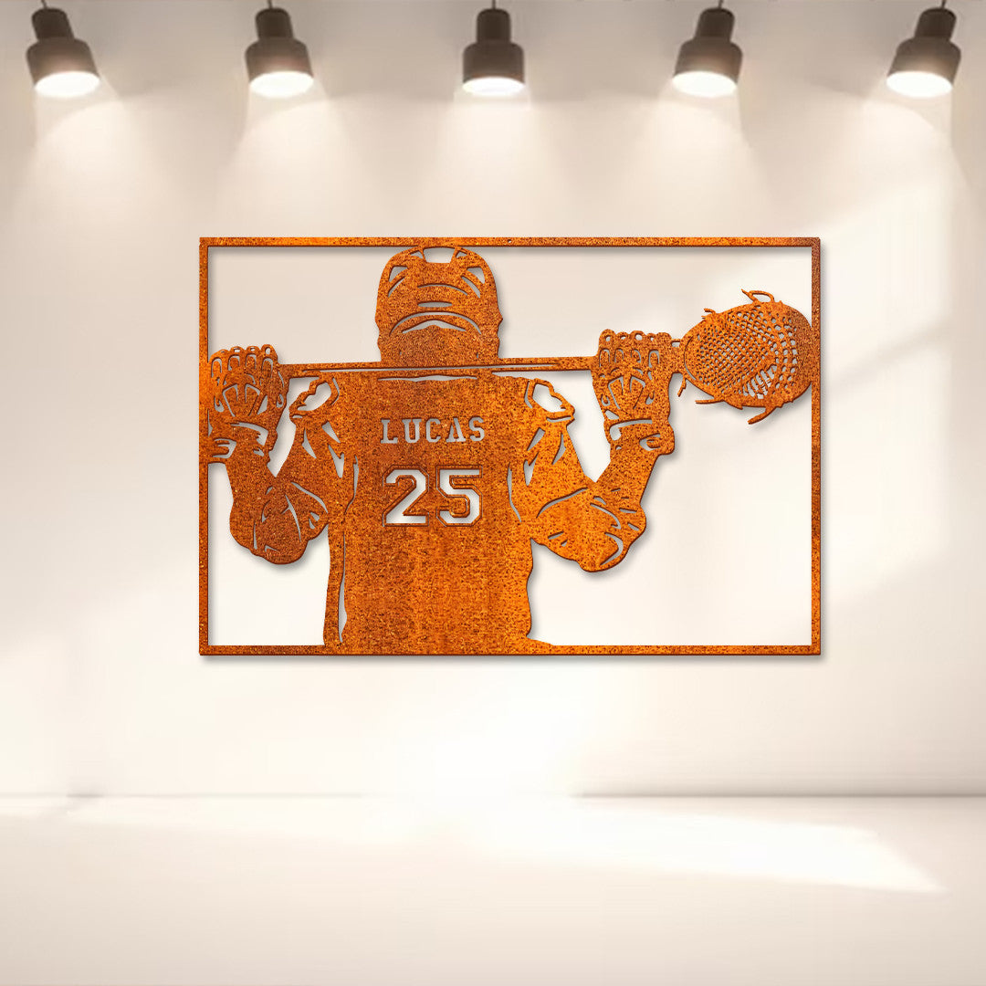 Lacrosse Sign Custom Lacrosse Metal Wall Art Led Light Personalized Lacrosse Player Name Sign Lacrosse Stick Kid Nursery Decor Home Decor
