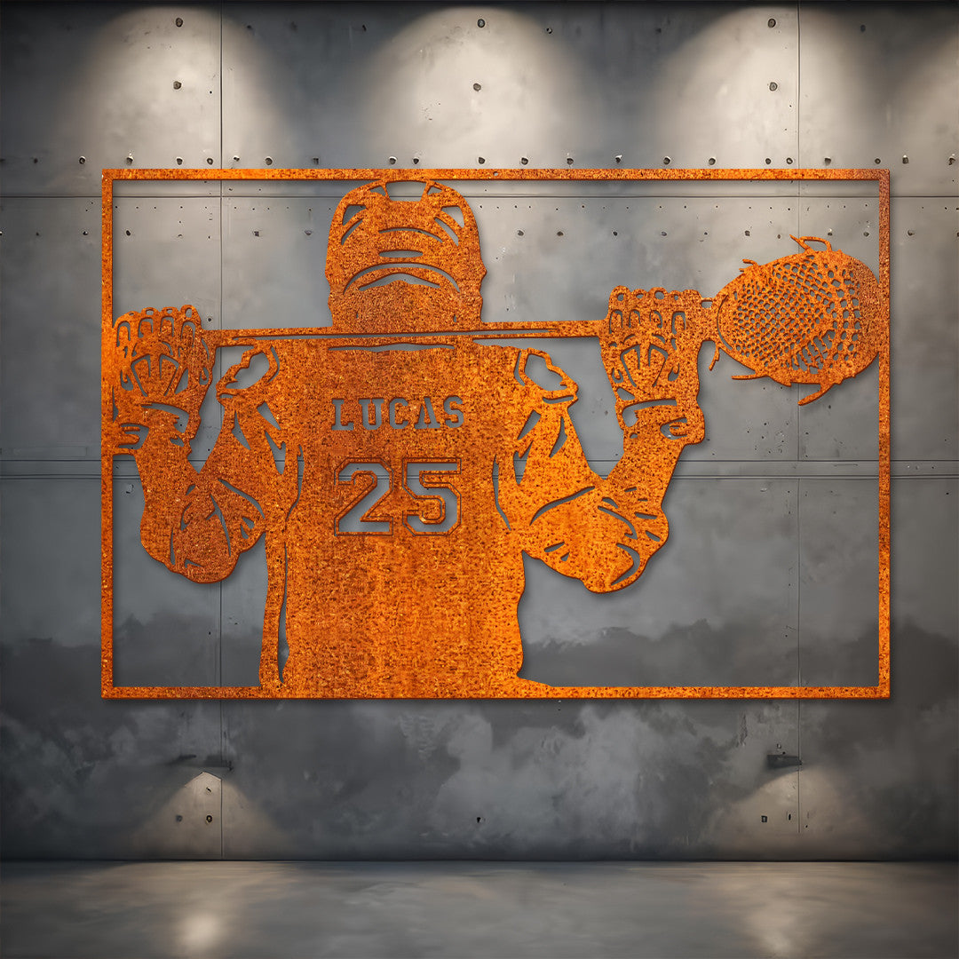 Lacrosse Sign Custom Lacrosse Metal Wall Art Led Light Personalized Lacrosse Player Name Sign Lacrosse Stick Kid Nursery Decor Home Decor