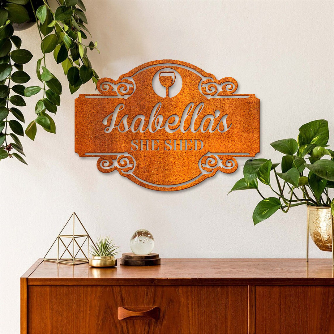 She Shed Personalized Metal Sign, Gardening Shed Decor, Gift For Gardener, Women's Get Away, Gift For Her, Outdoor Decor, Custom She Shed Sign
