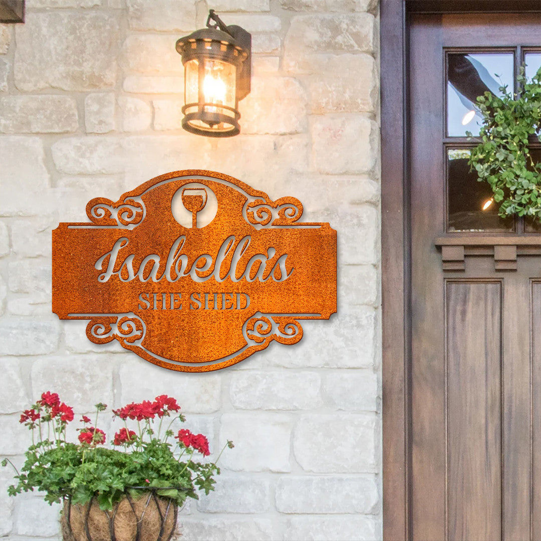 She Shed Personalized Metal Sign, Gardening Shed Decor, Gift For Gardener, Women's Get Away, Gift For Her, Outdoor Decor, Custom She Shed Sign