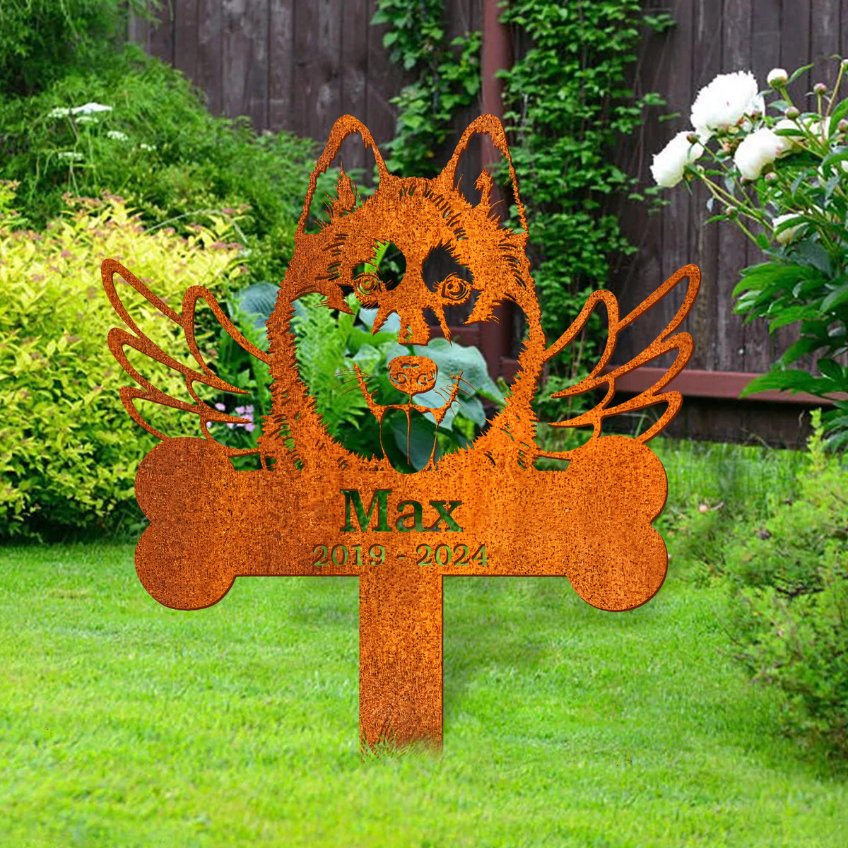 Personalized Husky Dog Memorial Stake, Dog Name Sign, Husky Sign, Metal Stake, Sympathy Sign, Pet Grave Marker, Remembrance Stake, Dog Loss