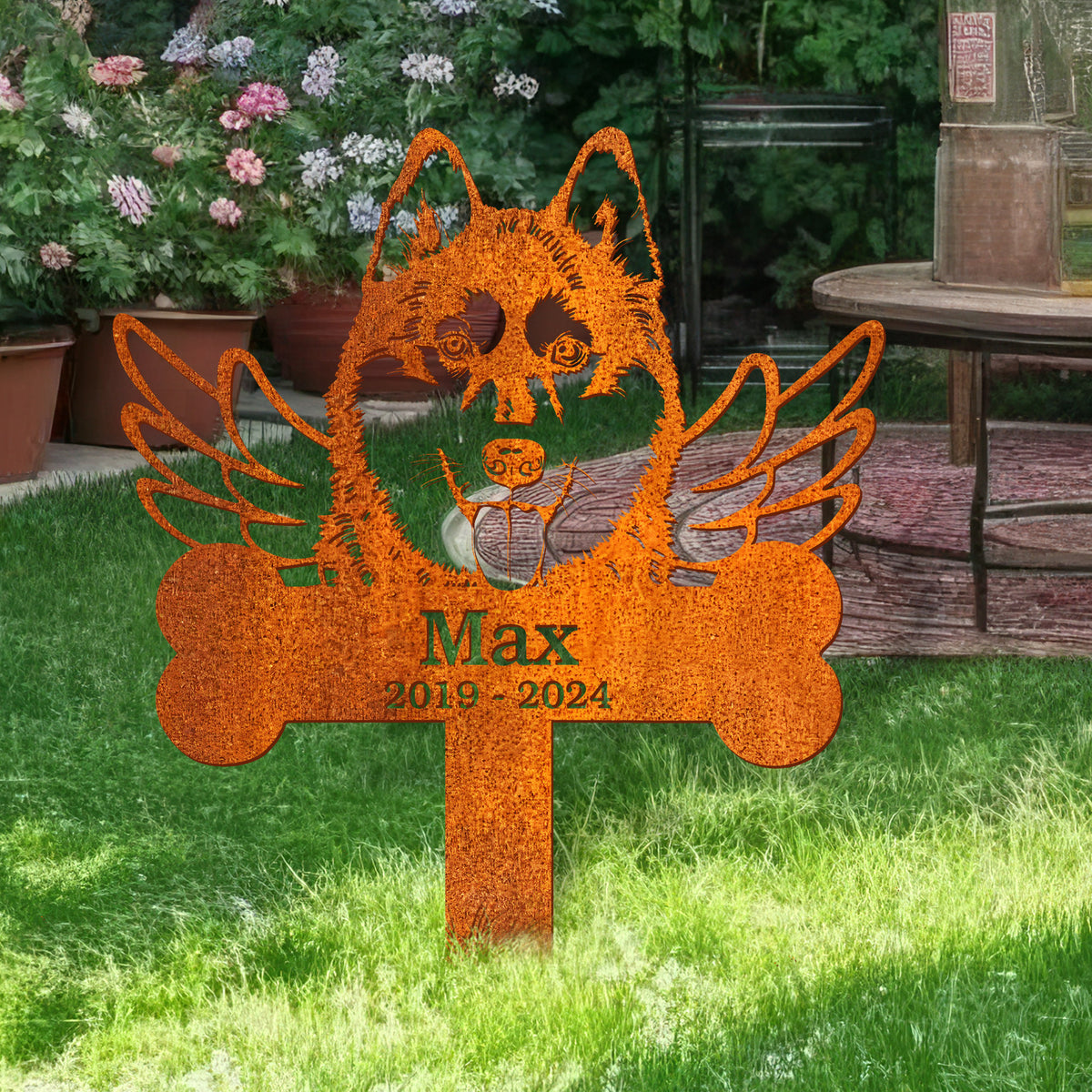 Personalized Husky Dog Memorial Stake, Dog Name Sign, Husky Sign, Metal Stake, Sympathy Sign, Pet Grave Marker, Remembrance Stake, Dog Loss