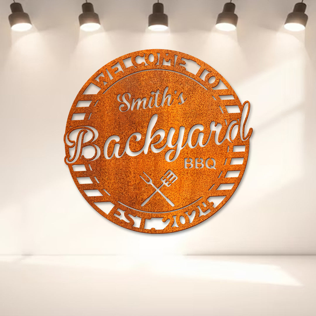 Personalized Metal Barbecue Wall Sign, Father's Day Gift Custom Grill Sign, Barbecue Sign For Outdoor, Large Bbq Sign, Barbecue Wall Art Decor