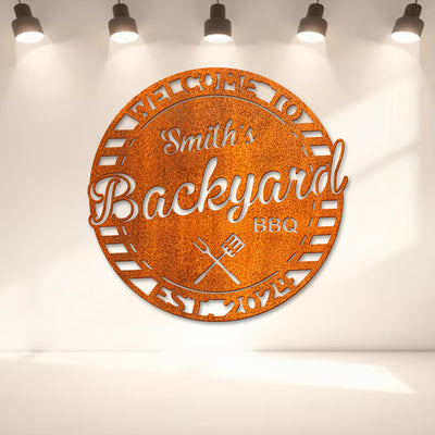 Personalized Metal Barbecue Wall Sign, Father's Day Gift Custom Grill Sign, Barbecue Sign For Outdoor, Large Bbq Sign, Barbecue Wall Art Decor