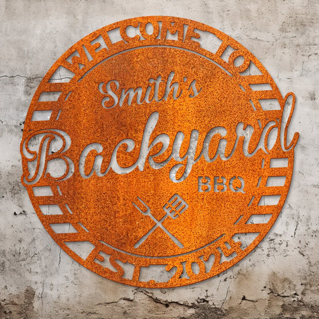 Personalized Metal Barbecue Wall Sign, Father's Day Gift Custom Grill Sign, Barbecue Sign For Outdoor, Large Bbq Sign, Barbecue Wall Art Decor