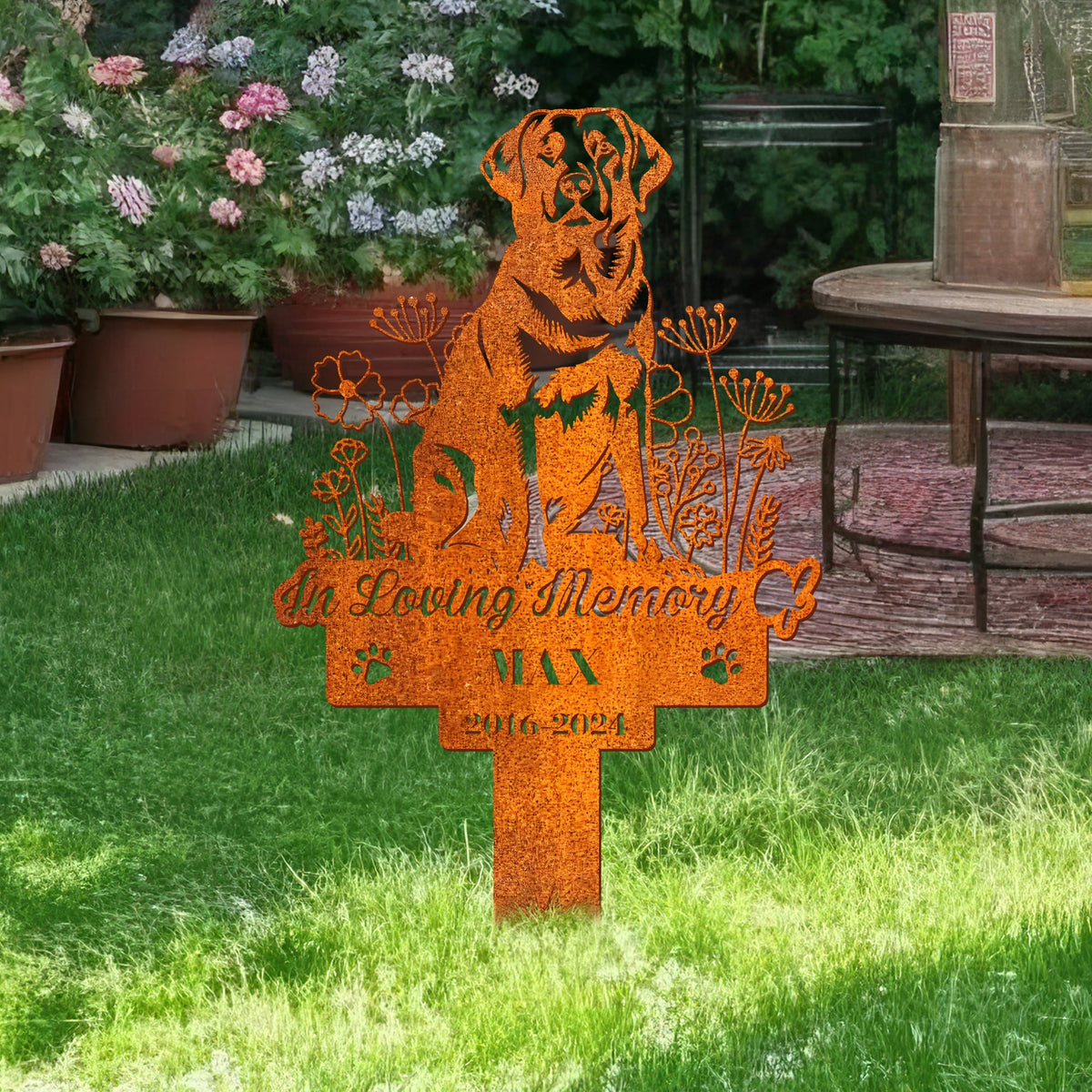 Personalized Dog Memorial Stake, Garden Stake, Labrador Retriever Sign, Dog Garden Sign, Sympathy Sign, Pet Grave Marker, Remembrance Stake