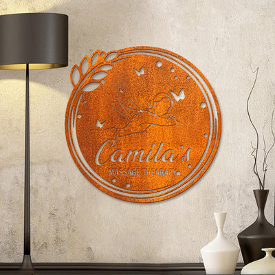Personalized Massage Therapist Metal Wall Art Custom Therapist Spa Name Sign Home Decor Massage Therapy Decoration Birthday Gift Business