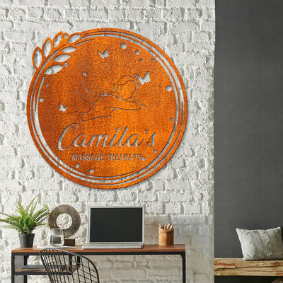 Personalized Massage Therapist Metal Wall Art Custom Therapist Spa Name Sign Home Decor Massage Therapy Decoration Birthday Gift Business