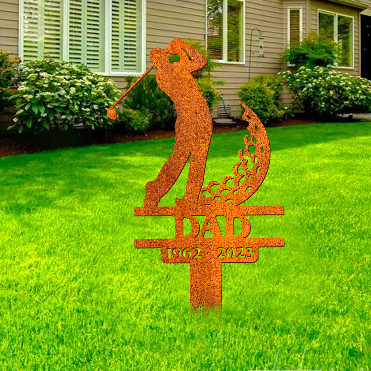 Personalized Golfer Memorial Stake, Golfer Name Sign, Golfer Loss, Sympathy Sign, Grave Marker, Remembrance Stake, Garden Sign, Golf Lover Gift