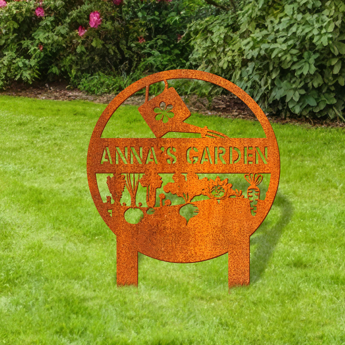 Custom Vegetable Garden Metal Sign With Stakes, Personalized Garden Sign, Garden Metal Sign, Garden Decor Yard Stake Gardening Gifts
