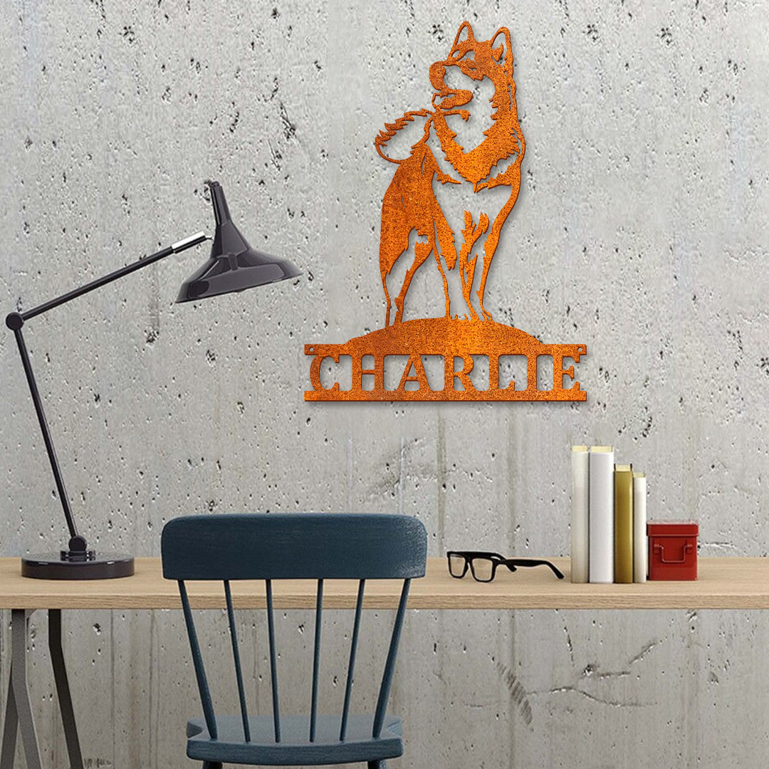 Metal Siberian Husky Sign, Metal Husky Sign, Alaskan Malamute Sign, Custom Dog Name Sign, Husky Lover Gift, Husky Decor, Metal Dog Memorial