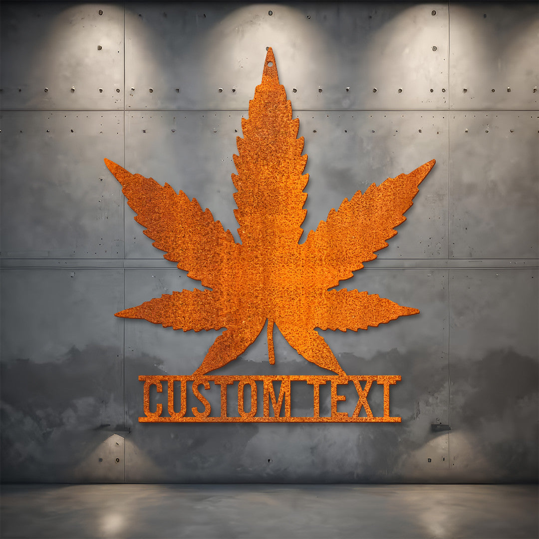 Custom Weed Metal Wall Art Led Light Personalized Marijuana Name Sign Home Decor Cannabis Metal Sign Smoker Name Sign Birthday Gift