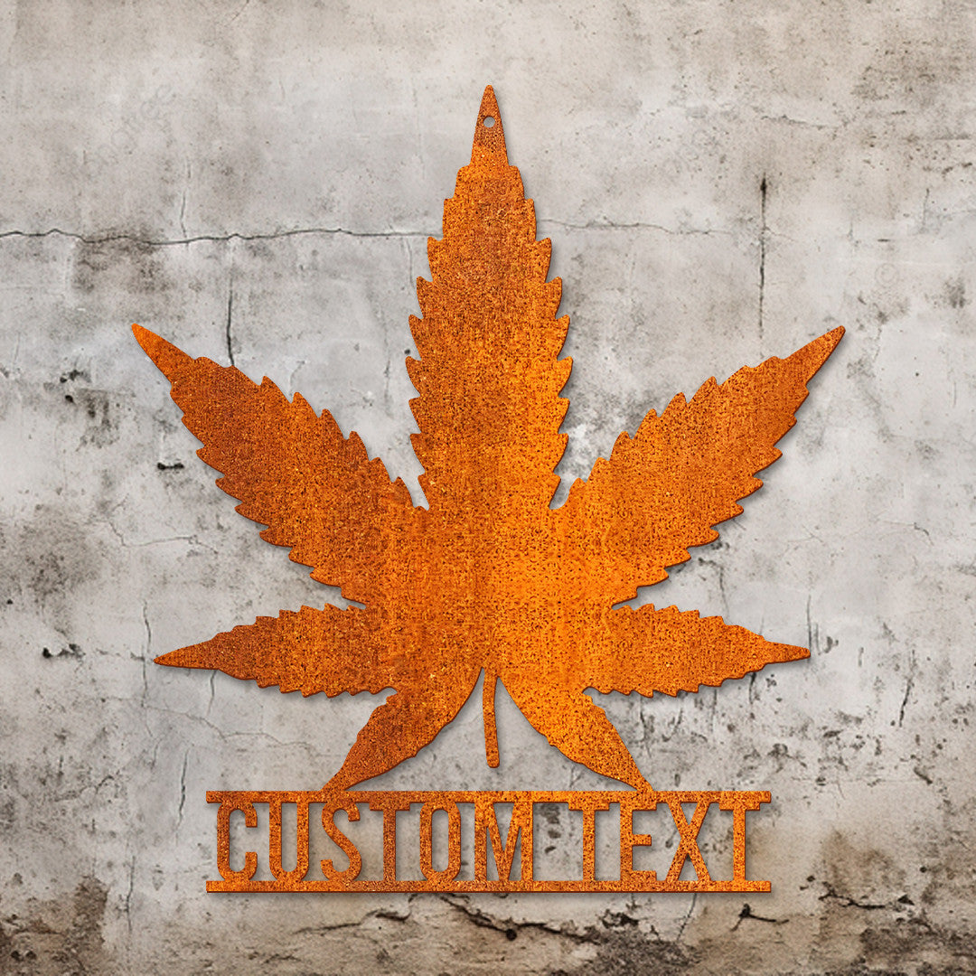 Custom Weed Metal Wall Art Led Light Personalized Marijuana Name Sign Home Decor Cannabis Metal Sign Smoker Name Sign Birthday Gift