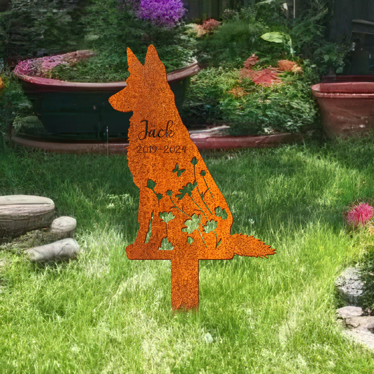 Custom Dog Memorial Stake German Shepherd Memorial Stake Pet Grave Markers , Pet Loss Gift, Sympathy Sign, Remembrance Stake