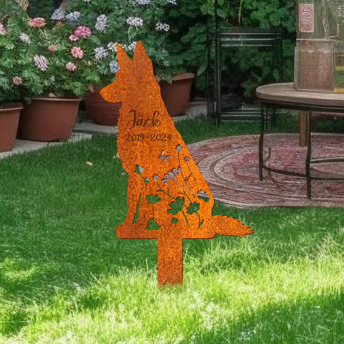 Custom Dog Memorial Stake German Shepherd Memorial Stake Pet Grave Markers , Pet Loss Gift, Sympathy Sign, Remembrance Stake