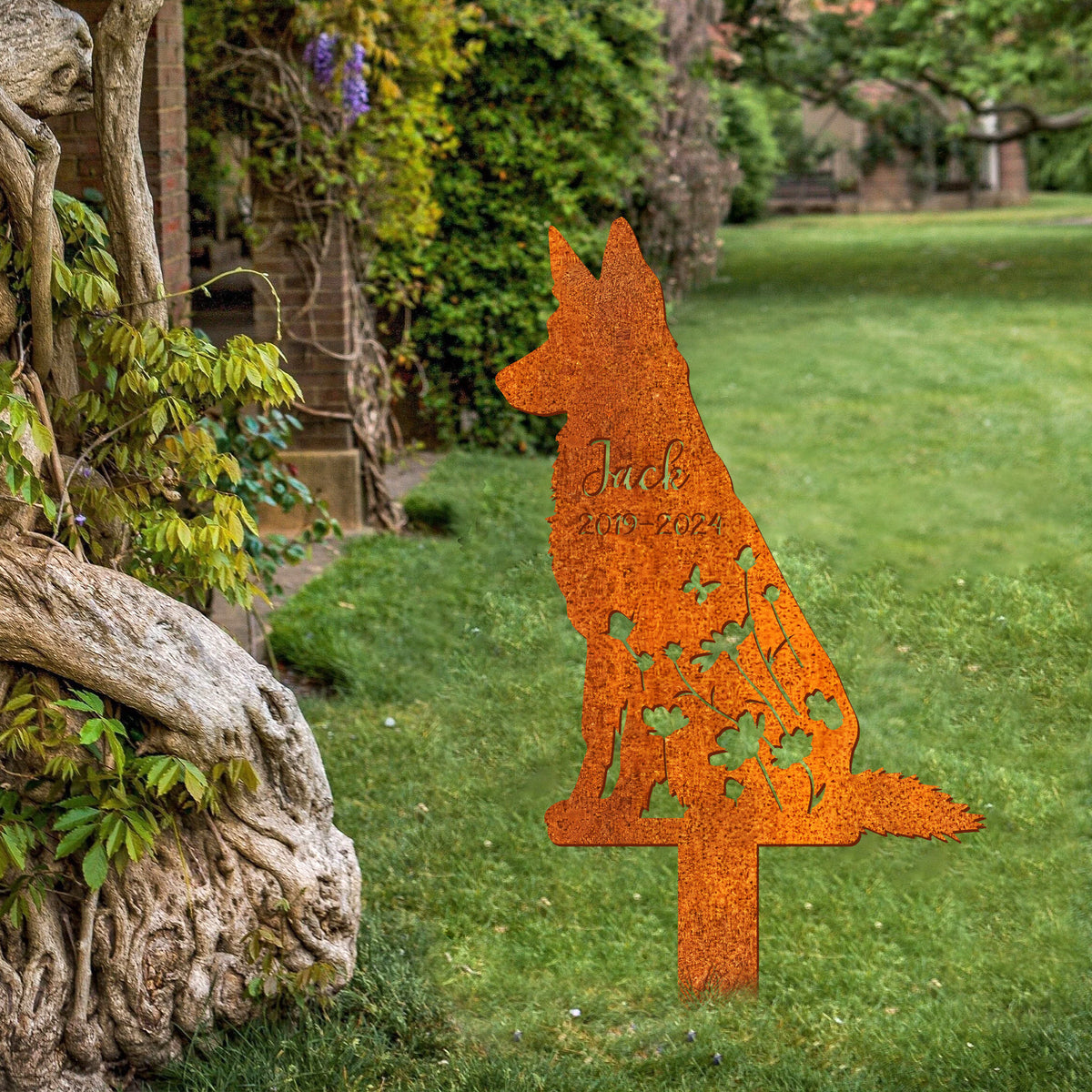 Custom Dog Memorial Stake German Shepherd Memorial Stake Pet Grave Markers , Pet Loss Gift, Sympathy Sign, Remembrance Stake