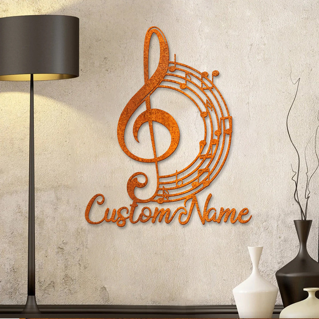 Music Studio Sign Personalized Music Notes Metal Sign Custom Music Teacher Name Sign Music Notes Metal Wall Art Decor Music Art Teacher Gift