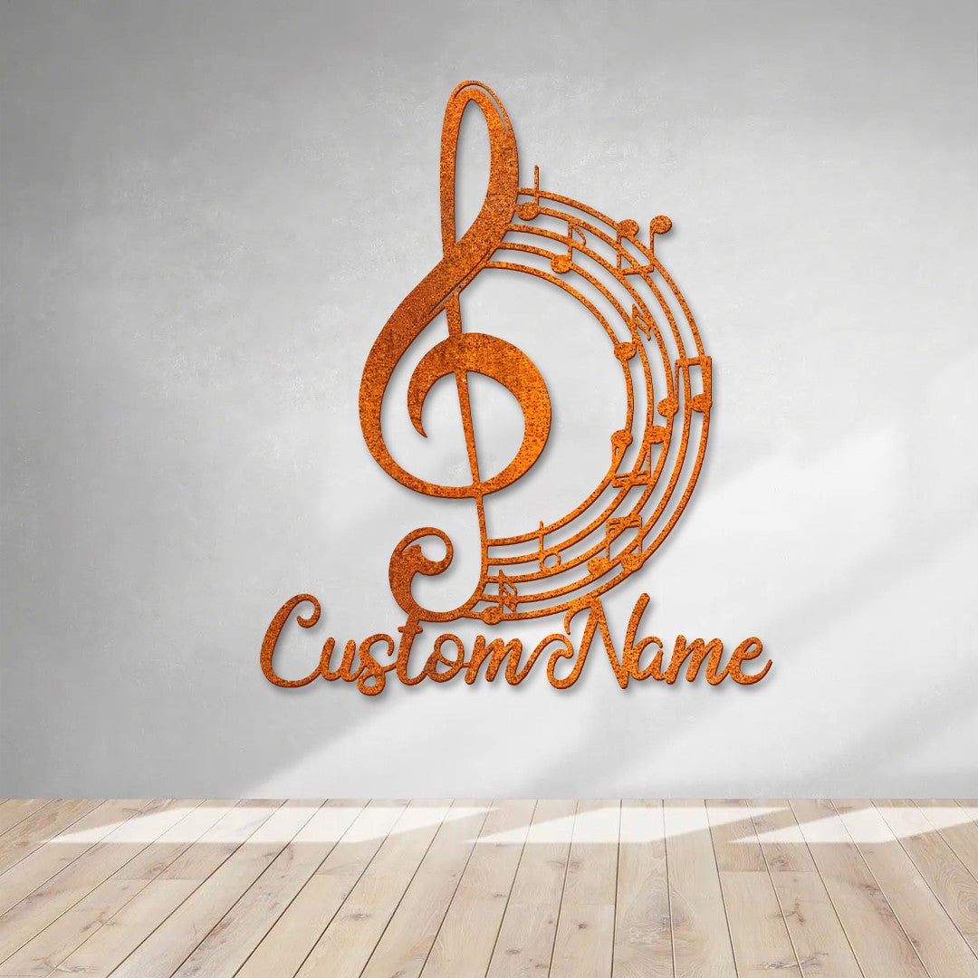 Music Studio Sign Personalized Music Notes Metal Sign Custom Music Teacher Name Sign Music Notes Metal Wall Art Decor Music Art Teacher Gift