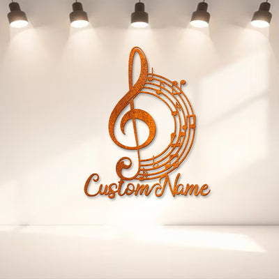 Music Studio Sign Personalized Music Notes Metal Sign Custom Music Teacher Name Sign Music Notes Metal Wall Art Decor Music Art Teacher Gift