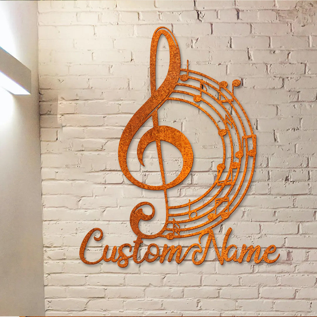 Music Studio Sign Personalized Music Notes Metal Sign Custom Music Teacher Name Sign Music Notes Metal Wall Art Decor Music Art Teacher Gift
