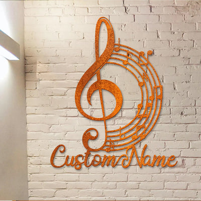 Music Studio Sign Personalized Music Notes Metal Sign Custom Music Teacher Name Sign Music Notes Metal Wall Art Decor Music Art Teacher Gift