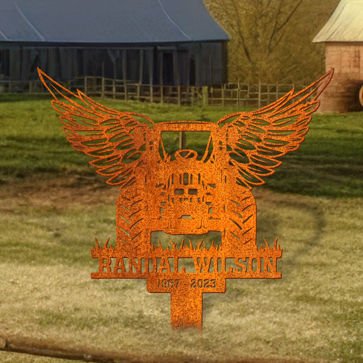 Tractor Memorial Plaque Stake, Tractor Metal Sign Garve Maker, Human Grave Marker, Tractor Memorial Cross For Grave, Tractor Sympathy Sign