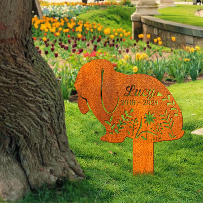 Custom Lop Rabbit Memorial Stake, Rabitt Stake Rabbit Loss, Sympathy Sign, Garden Decor, Pet Grave Markers, Remembrance Stake, Outdoor Sign