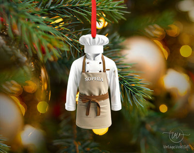 Personalized Chef Ornament, Decor Ornament Hanging Tree Christmas