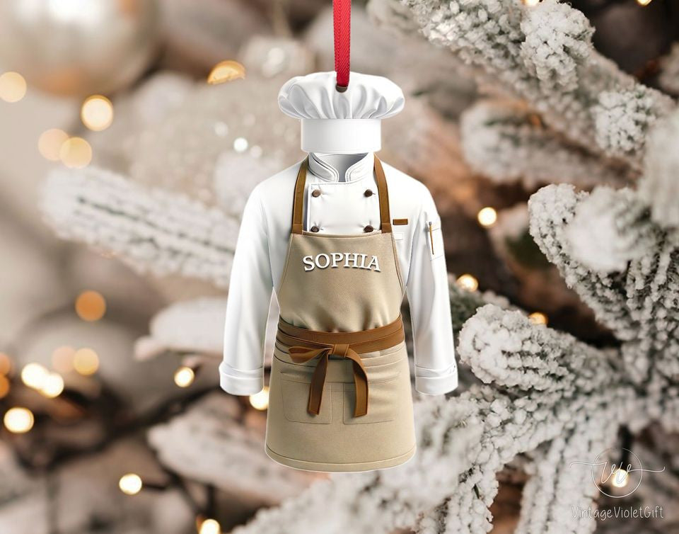Personalized Chef Ornament, Decor Ornament Hanging Tree Christmas