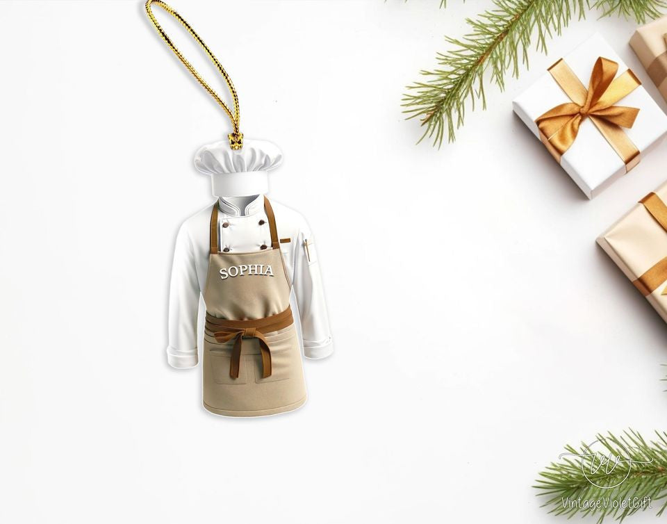 Personalized Chef Ornament, Decor Ornament Hanging Tree Christmas
