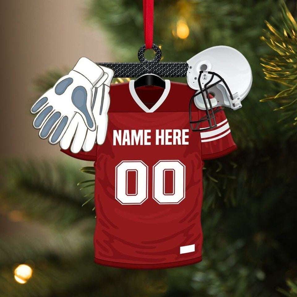 Personalized American Football Gear Ornament, Decor Ornament