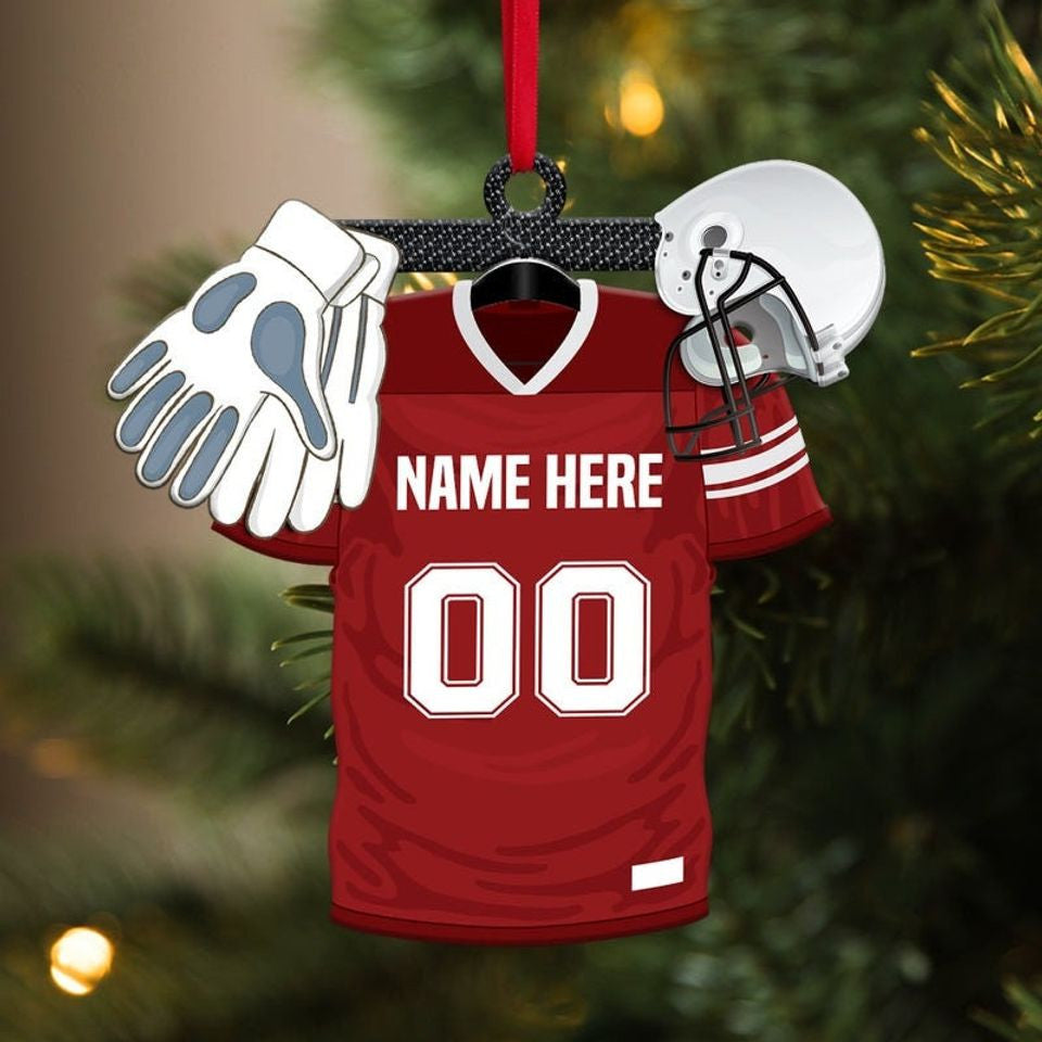 Personalized American Football Gear Ornament, Decor Ornament