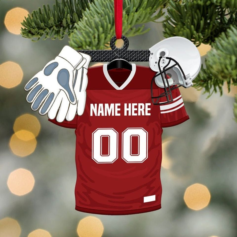 Personalized American Football Gear Ornament, Decor Ornament