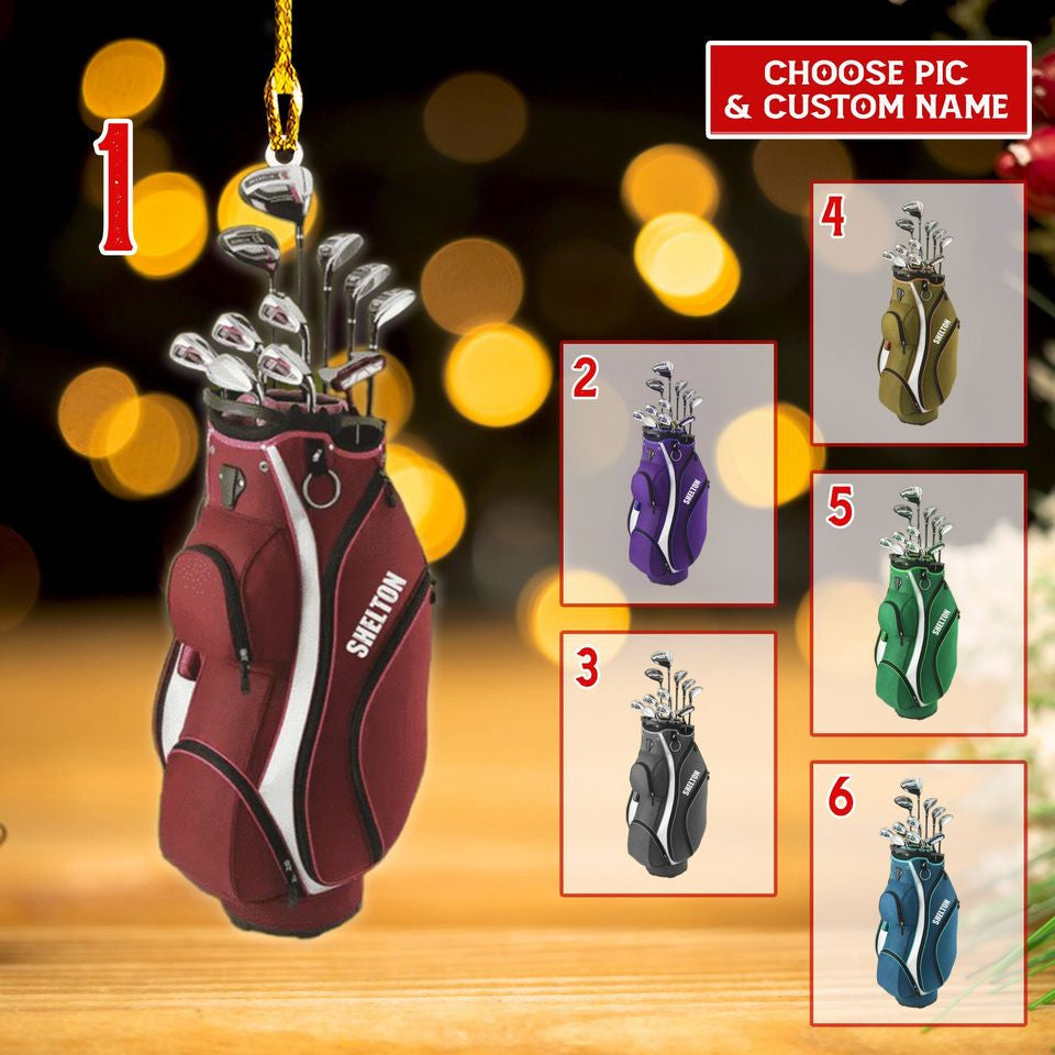 Personalized Golf Bag Ornament, Decor Ornament