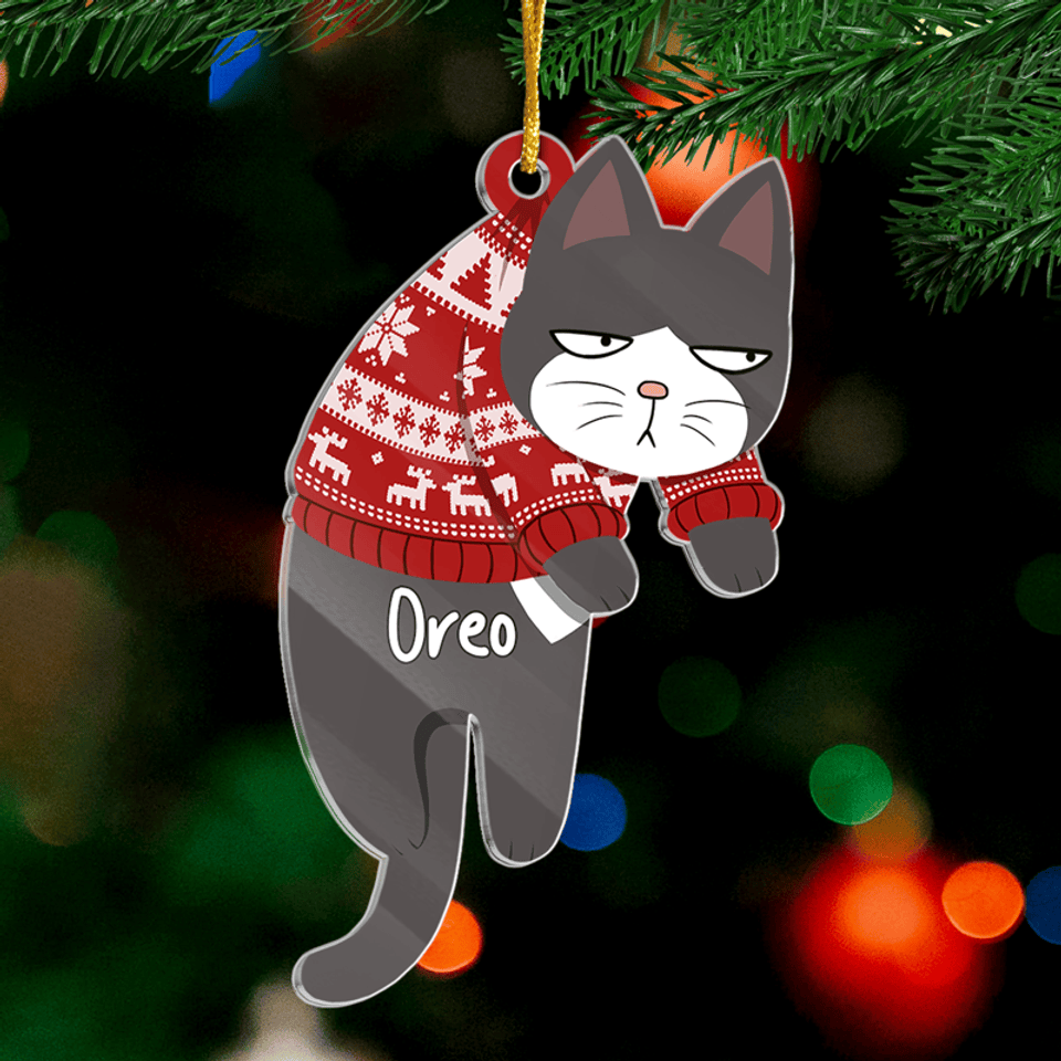 Have Yourself A Very Meowy Christmas - Cat Personalized Custom Ornament
