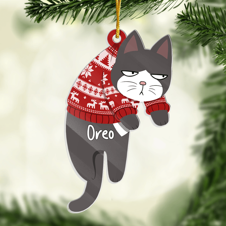 Have Yourself A Very Meowy Christmas - Cat Personalized Custom Ornament