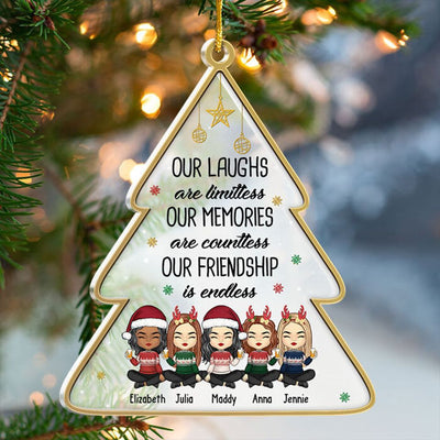 Not Just Friends, More Like A Small Gang, Bestie Wood Ornament, Christmas Gift For Bestie