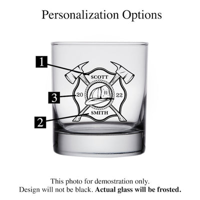 Firefighter Whiskey Glass - Fireman Rocks Glass, Firefighter Gifts, Gift for Him, Fire Department, Gifts For Firefighters