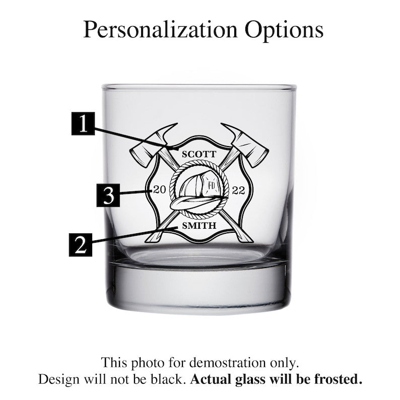 Firefighter Whiskey Glass - Fireman Rocks Glass, Firefighter Gifts, Gift for Him, Fire Department, Gifts For Firefighters