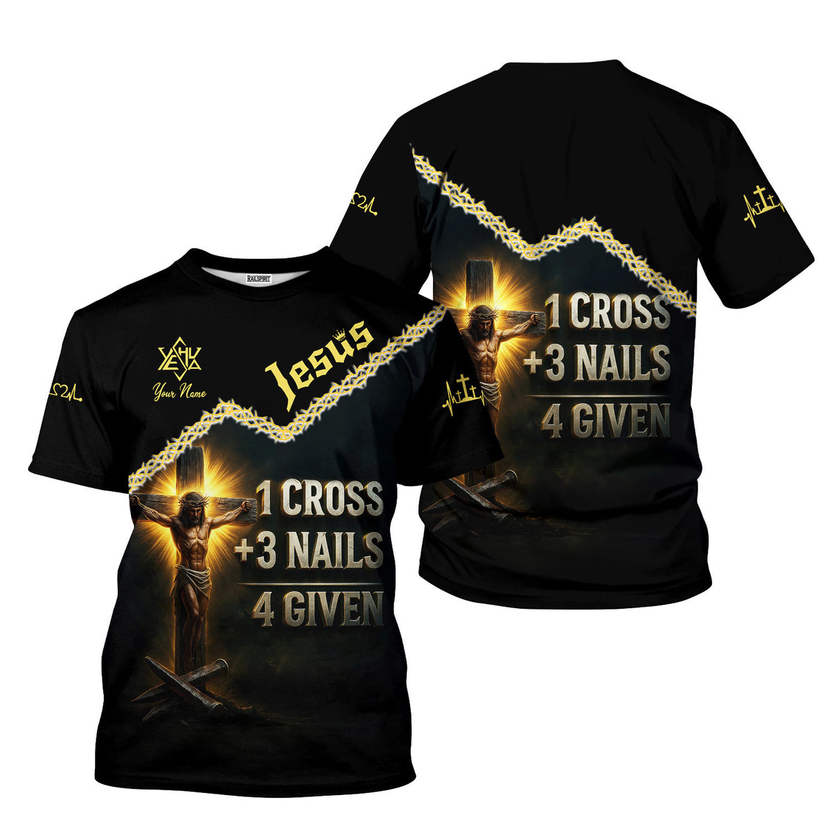 Custom Name Jesus Shirt, Jesus 3 Nails Plus 1 Cross 4 Given Gift For Men And Women, Religious Gift for Christian, Christian Apparel