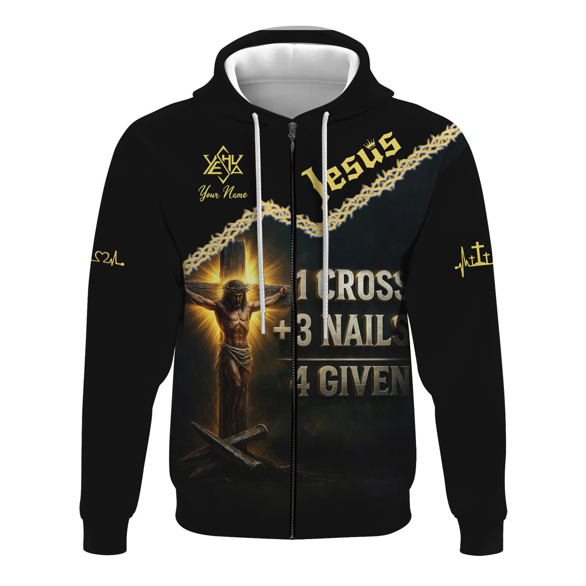 Custom Name Jesus Shirt, Jesus 3 Nails Plus 1 Cross 4 Given Gift For Men And Women, Religious Gift for Christian, Christian Apparel
