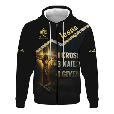 Custom Name Jesus Shirt, Jesus 3 Nails Plus 1 Cross 4 Given Gift For Men And Women, Religious Gift for Christian, Christian Apparel