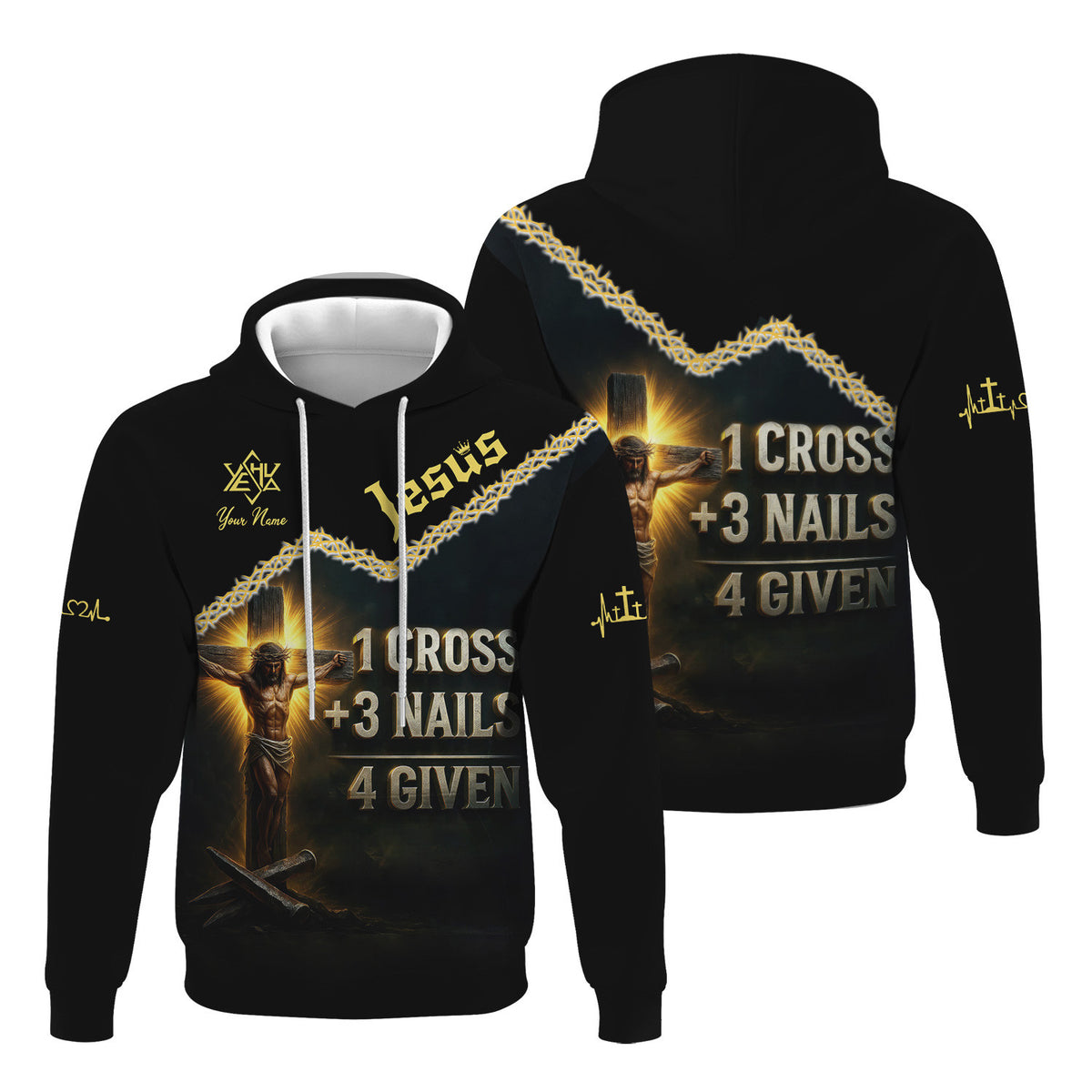 Custom Name Jesus Shirt, Jesus 3 Nails Plus 1 Cross 4 Given Gift For Men And Women, Religious Gift for Christian, Christian Apparel
