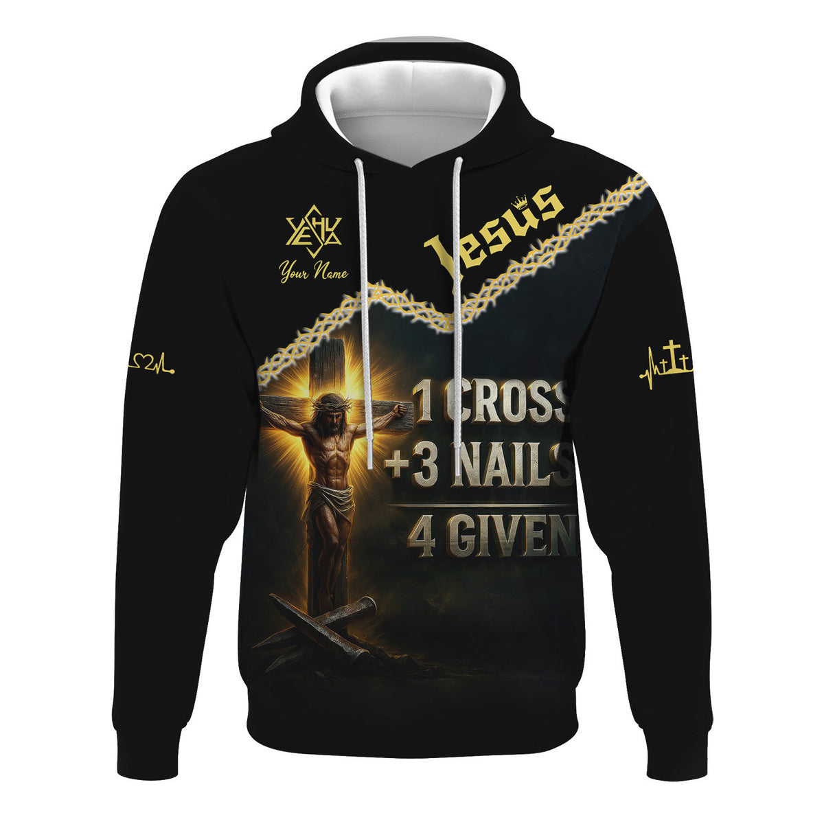 Custom Name Jesus Shirt, Jesus 3 Nails Plus 1 Cross 4 Given Gift For Men And Women, Religious Gift for Christian, Christian Apparel
